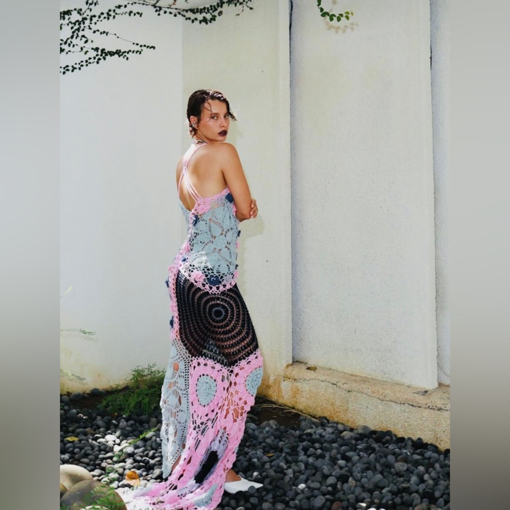 Oceanus Cassandra Crochet Evening Maxi Dress - Picture 7 of 16